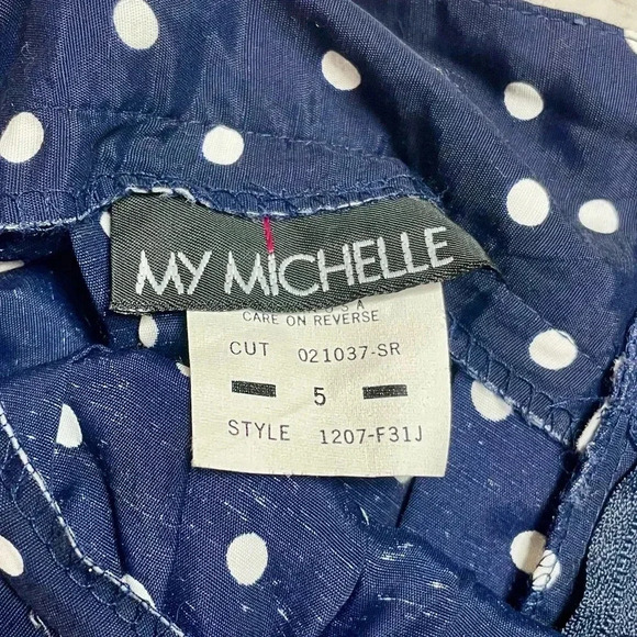 Vintage 1990s High Waisted Pleated Polka Dot‎ Mini Skirt VTG Made in USA - Picture 5 of 13